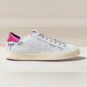 P448 Leather Sneakers White Silver Pink | EU 37, US 6.5-7